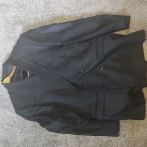 Used Vitali Men's Suit Set Black with Burgundy Accents